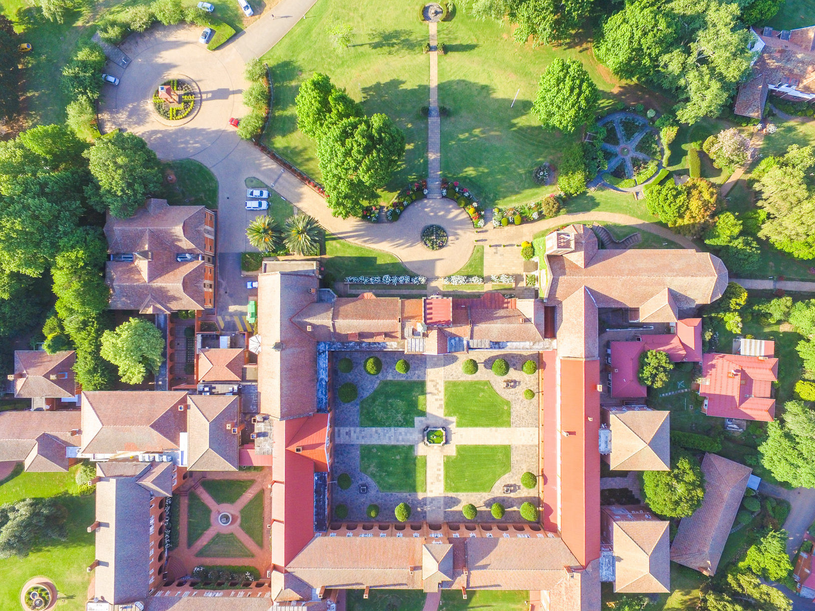 Aerial view over Michaelhouse in the Balgowan valley, photographed by Jonathan Burton